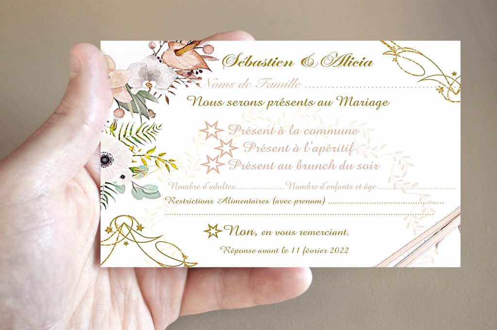 Cartes d'Information de Mariage v