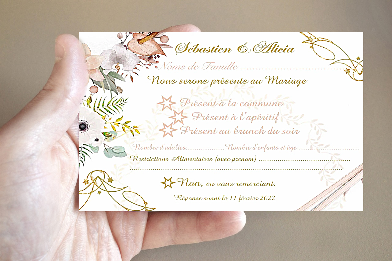 Cartes d'Information de Mariage v