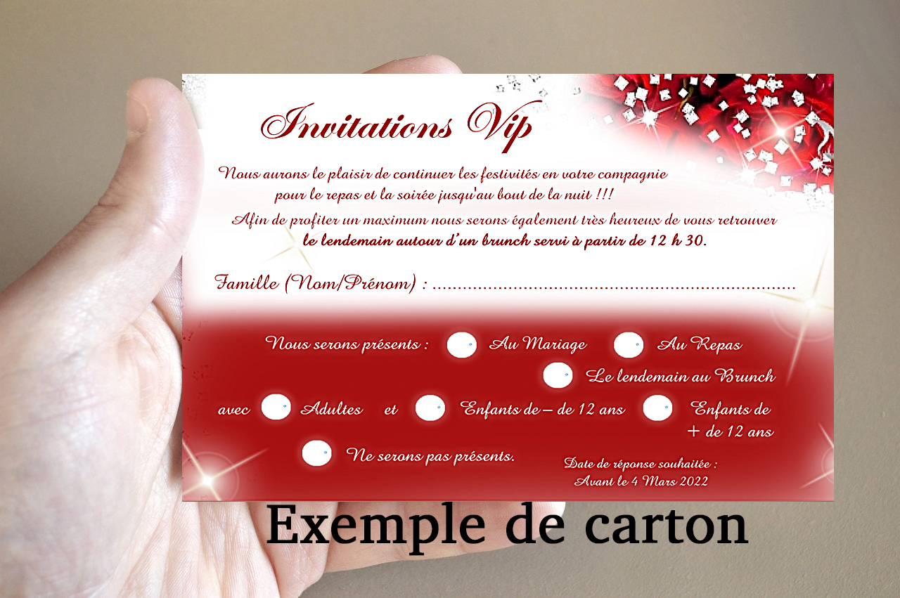 Cartes d'Information de Mariage v