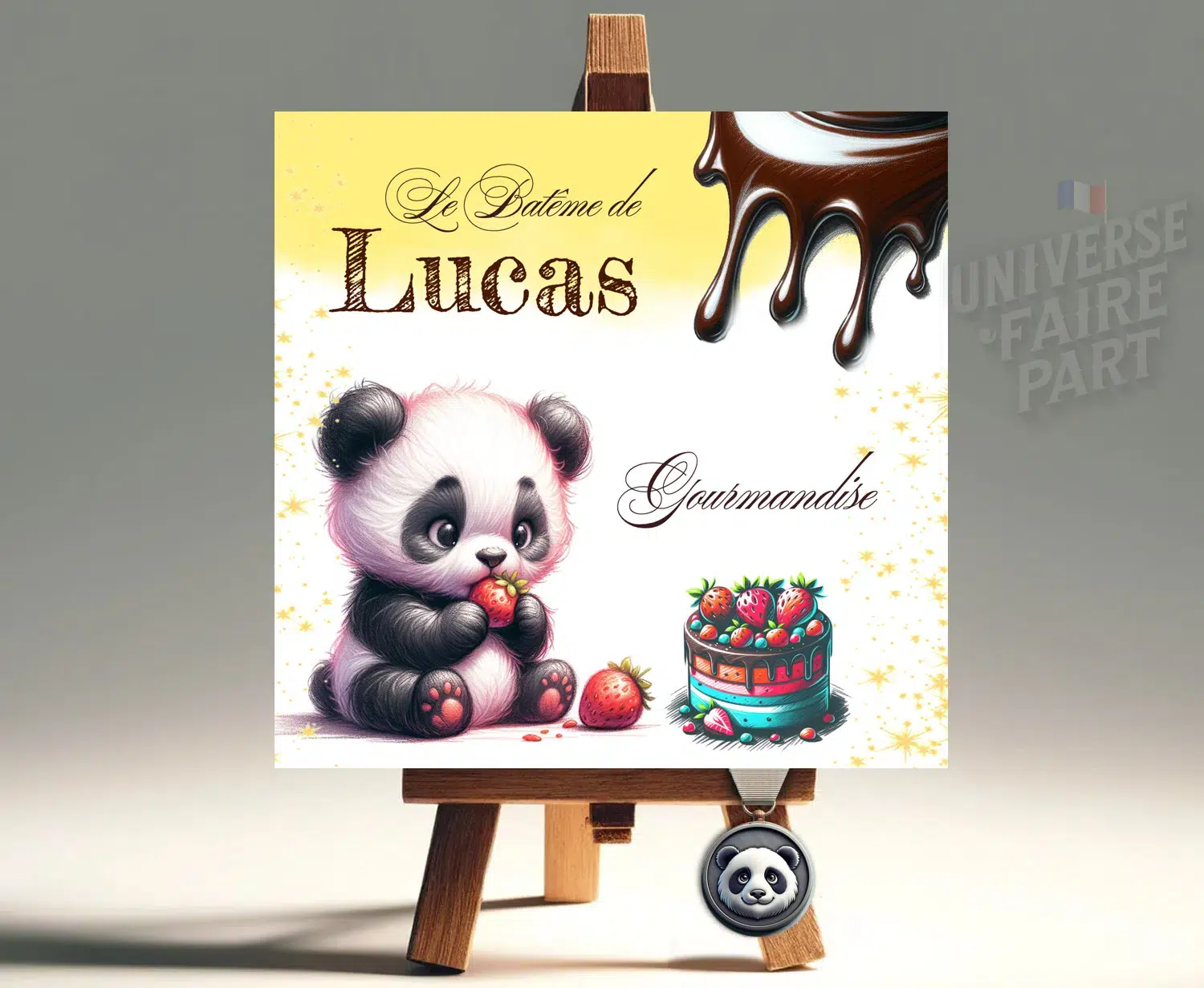 Faire-Part "Petit Panda Gourmand" : Célébrez l'Anniversaire ou le Baptême de Votre Enfant avec Douceur et Fantaisie