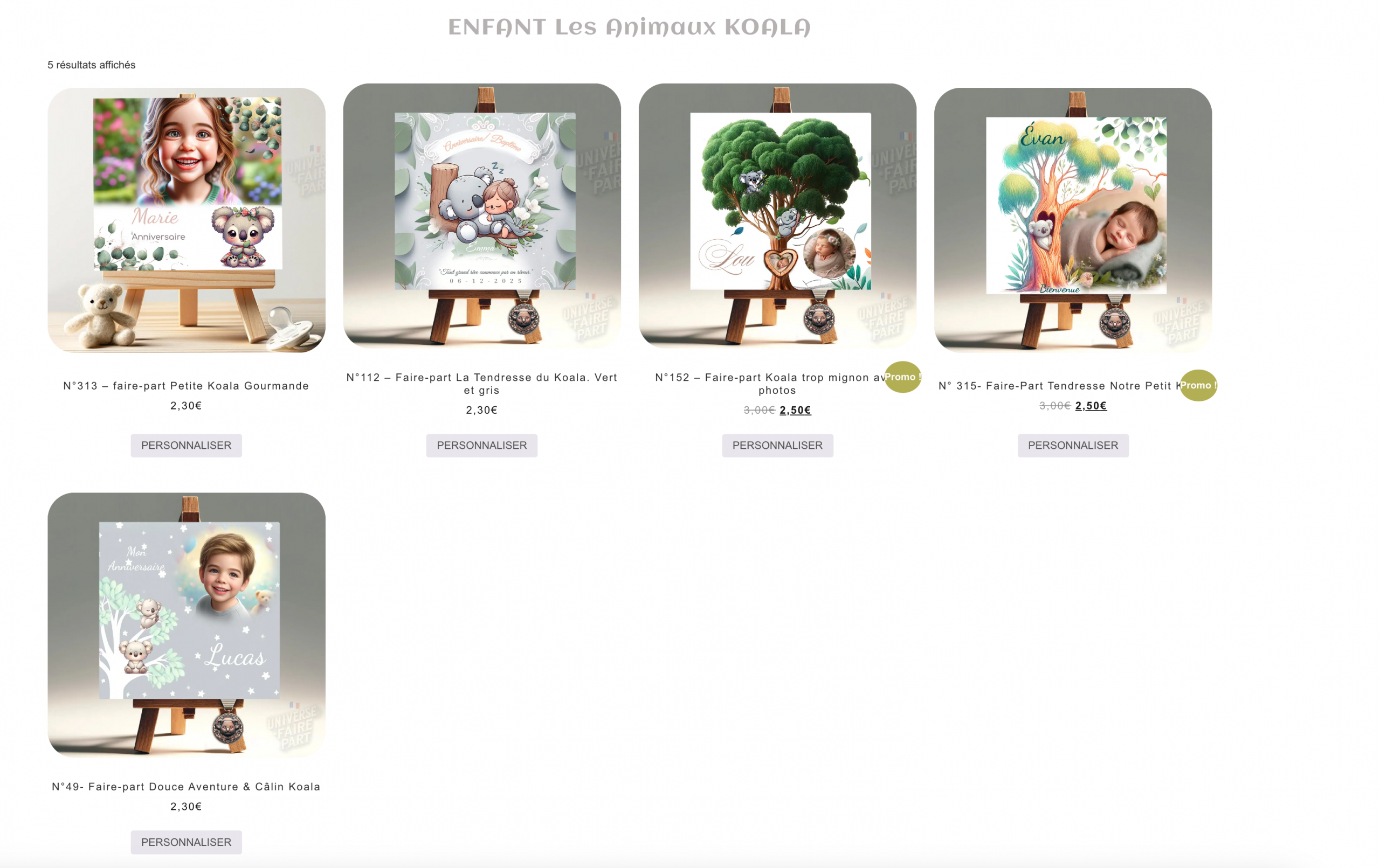 Découvrez Notre Collection de Faire-Part Koala : Douceur et Tendresse pour Toutes Vos Occasions