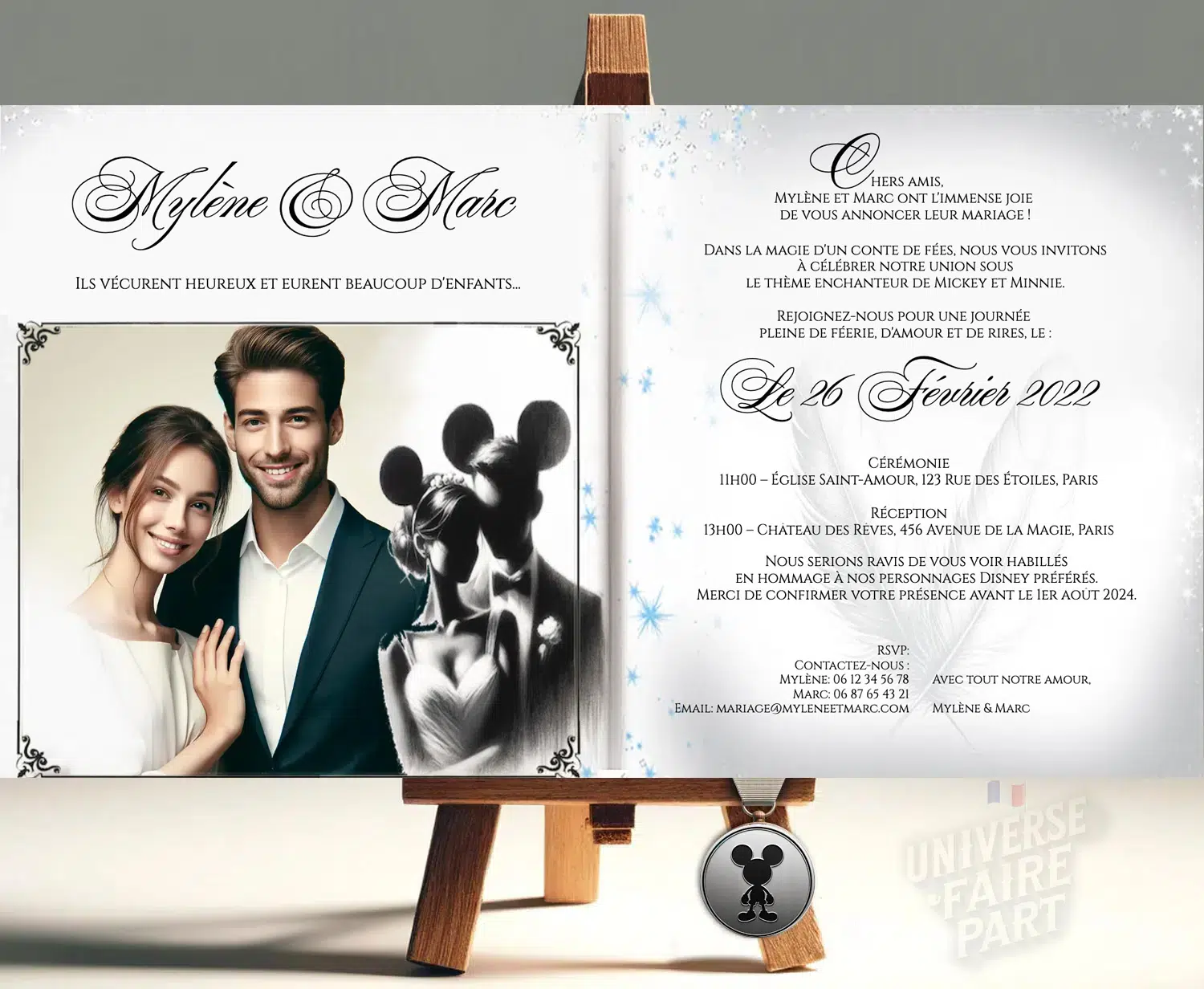 Un Amour à l’Encre Noire : Faire-Part de Mariage pour les Fans de Disney