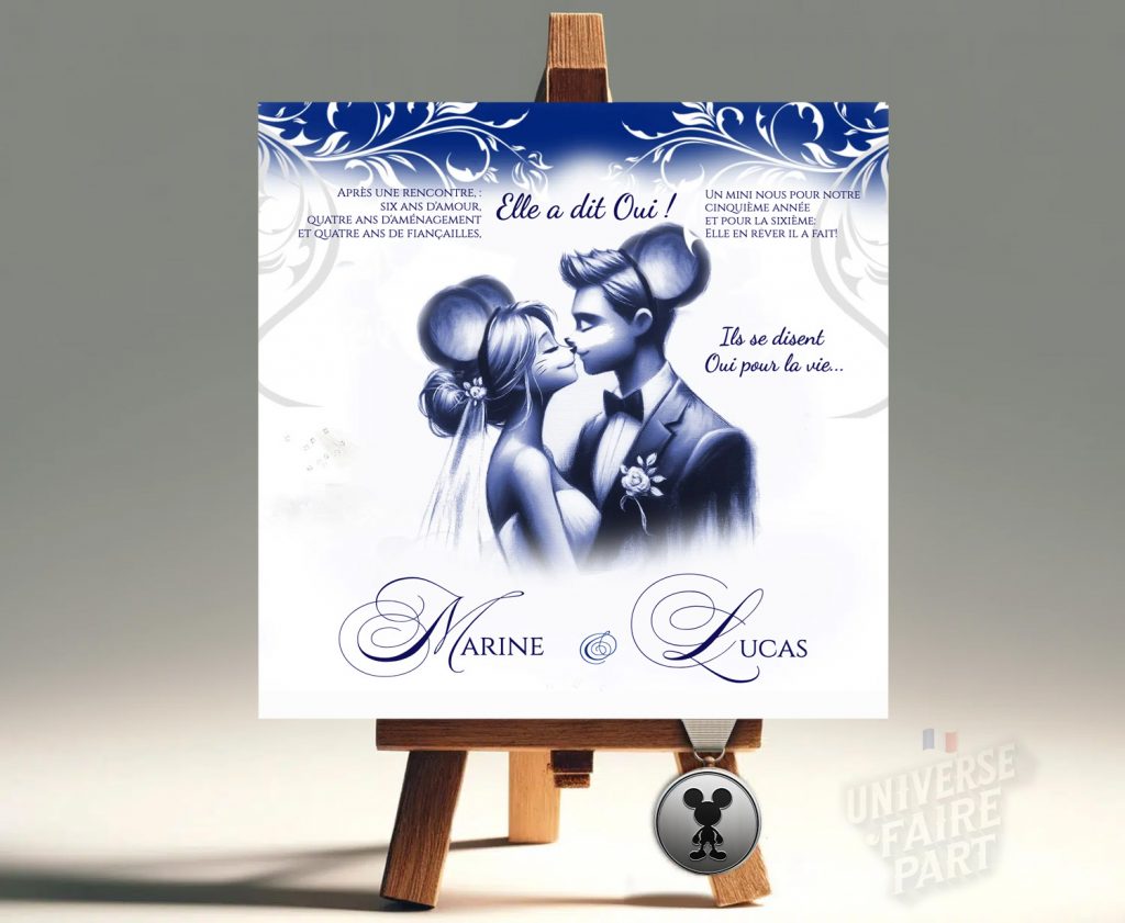 Faire-Part Mariage Étoile Union Enchantée : Pour les Fans de Disney