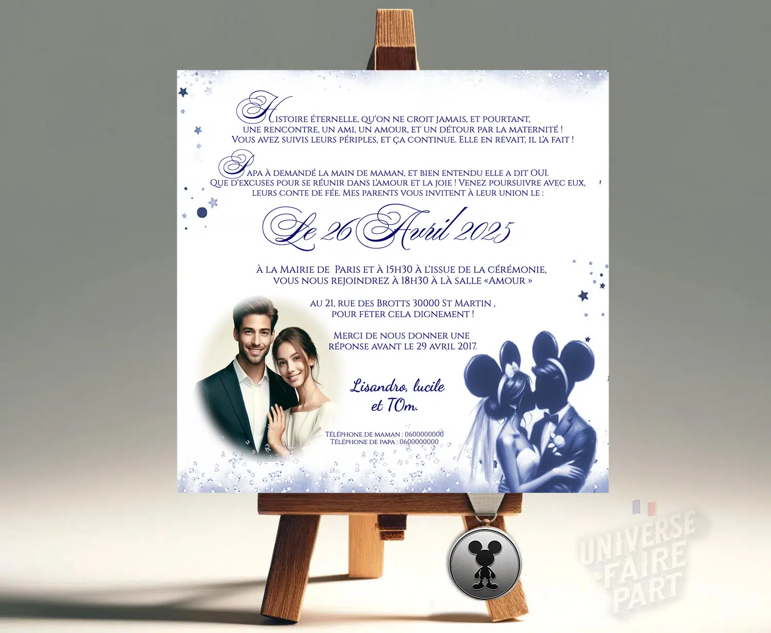 Faire-Part Mariage Étoile Union Enchantée : Pour les Fans de Disney